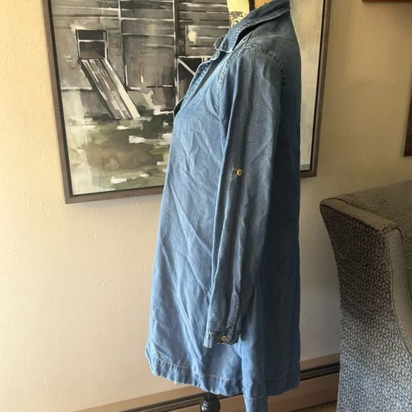 Anthropologie Chambray Denim Shirt Dress - Picture 3 of 11
